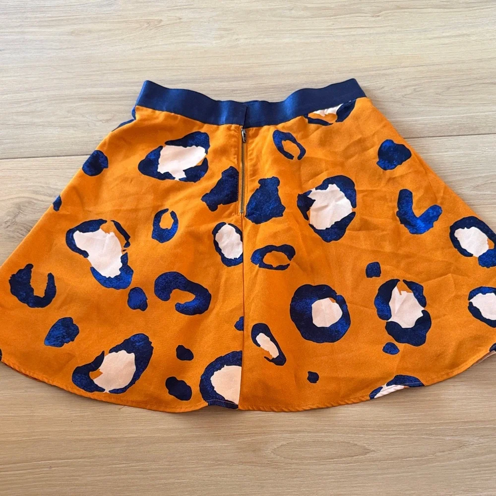 3.1 Phillip Lim Target 20th Anniversary Orange‎ Navy Leopard Print Mini Skirt 6